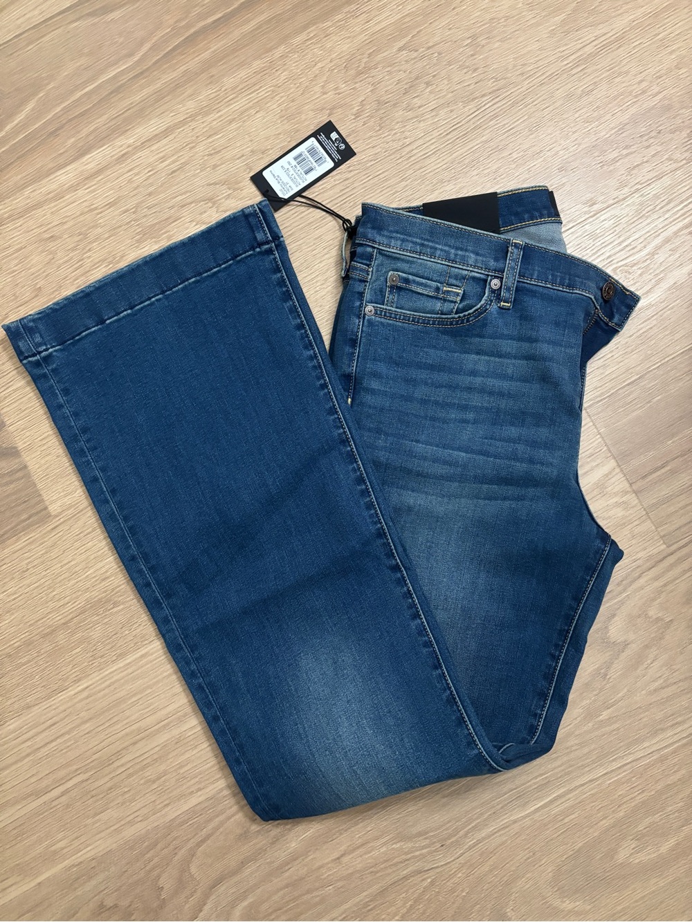 7 For All Mankind Women's Wide Leg Jeans in Deep Blue Wash